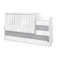 Letto MAXI PLUS NEW white+stone grey /lamelle anteriori rimosse/